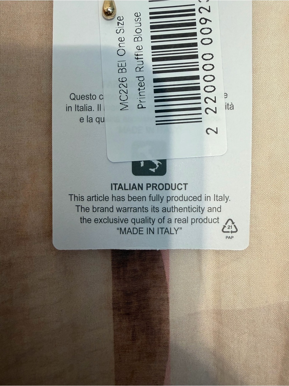 #920 New Collection Layered Ruffle Geometric Blouse - Made in Italy. NWT - Picture 8 of 10